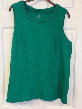 croft & barrow Emerald Green Braided-Neck Tank